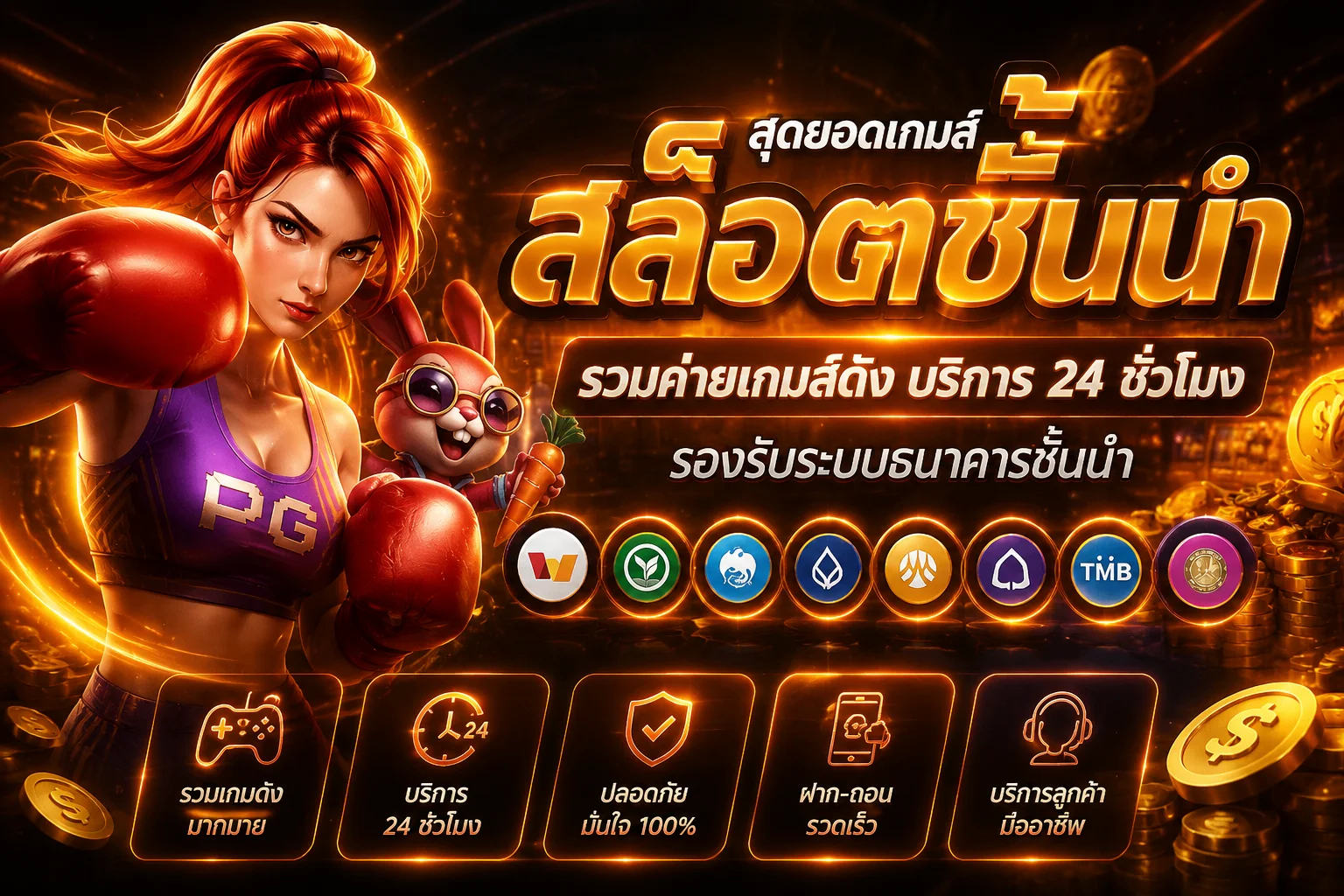 แบนเนอร์สล็อตออนไลน์ wowplay88 พร้อมตัวละคร PG Soft